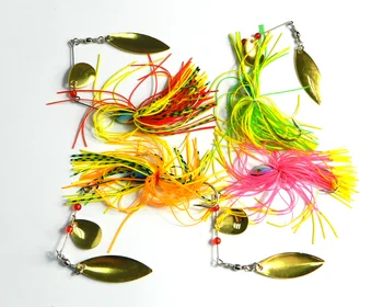 

4pcs Buzzbait Spinner Fishing Lure Artificial Spoon Bass Baits 17g Metal Sequin Bait Lead Head Pike Lures Topwater Spinner Bait