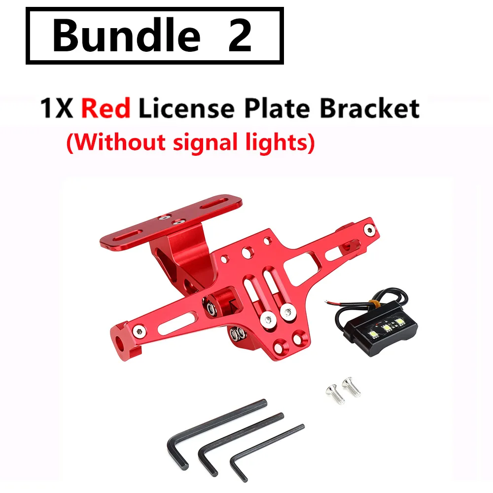 Держатель для заднего номерного знака мотоцикла и сигнальный светильник поворота для Honda Для Kawasaki Z750 Z800 для YAMAHA MT07 MT09 MT10 R1 3 - Цвет: Red without Lights