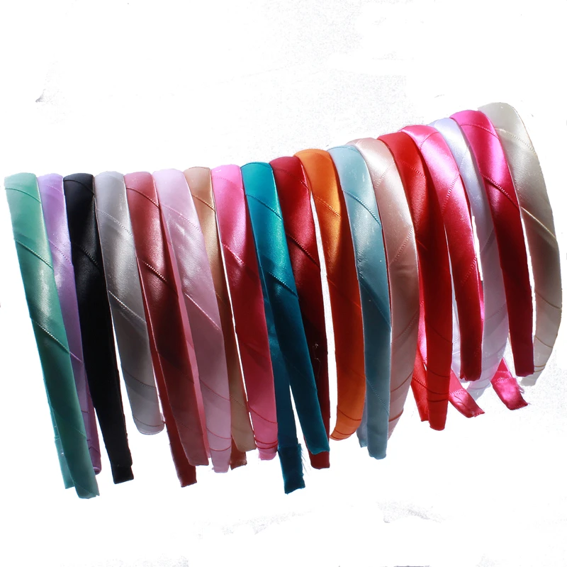 

60PCS Fashion Ribbon Covered Resin Headbands For Girls Women Elastic Hairband Accessories U Pick Color