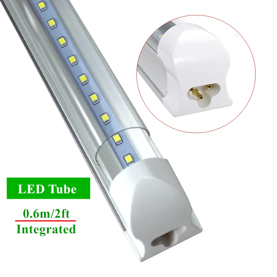 Led Tubo T8 2 фута светодиодные трубки T8 свет AC85-265V 2FT 10 Вт Led флуоресцентные трубки T8 Настенные светильники холодной белый теплый белый T8 Light Tube