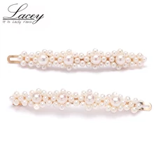 Заколки для волос из натурального пресноводного жемчуга, заколка для волос для девочек ручной работы