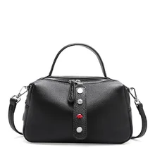 New women's bag leather Korean version of the wild top layer leather soft leather pillow bag shoulder Messenger bag women ms new wave korean version of the joker laptop shoulder bag the first layer ms leather messenger bag zipper leather handbag