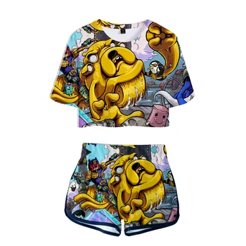 

Adventure Time Women's Sets Cool TShirts plus Short Pants Cool Shorts Hight Quality Sexy Girls Casual Pullovers Sets