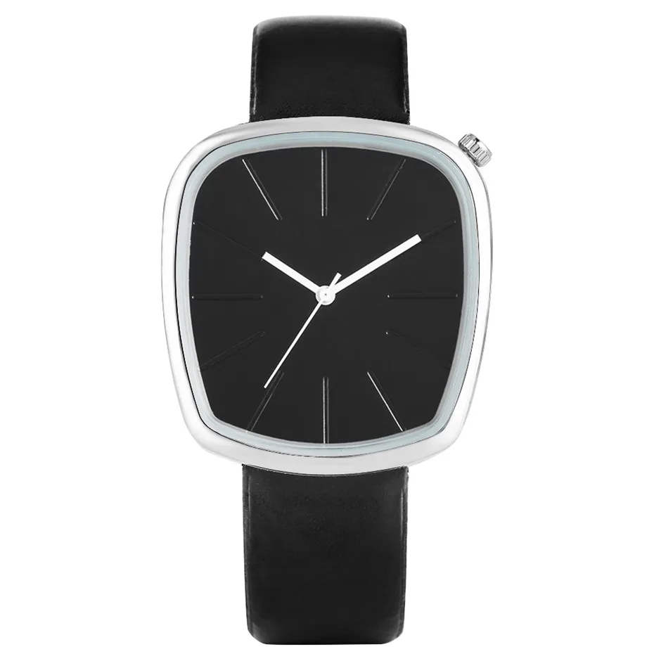Уникальный неправильной формы женские часы повседневные кожаные Наручные часы для дам высокое качество кварцевые часы reloj femenino - Цвет: black
