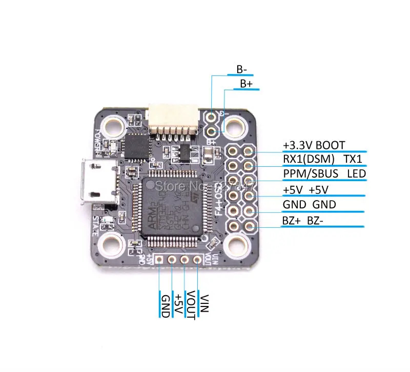 Мини F3/F4 мини Контроллер полета Встроенный OSD 5 V/1A 2-4S для Flytower FPV мини гоночный Дрон RC Мультикоптер