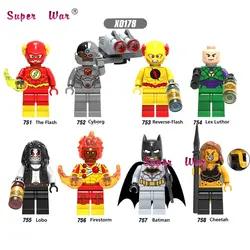 10 комплектов DC серии 4 Постер "Супергерои" вспышка Cyborg обратный-вспышка пожарная фигурка Бэтмена модель кирпича игрушка-подарок для детей