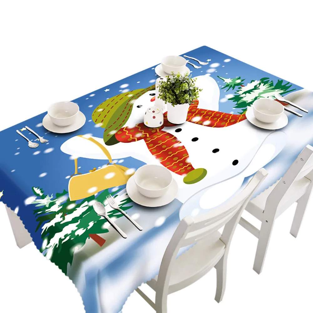 Merry Christmas Rectangular Tablecloth Print Fabric Party Picnic 90*150cm 7.23 | Дом и сад