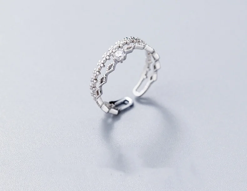925 пробы серебряные милые кольца для женщин, девочек, детей, студентов, модные минималистичные корейские стильные очаровательные двойные кольца, Женские Ювелирные изделия