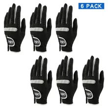 6 шт. GOG мужские перчатки для гольфа дышащие черные мягкие тканевые перчатка для гольфа одежда на левой руке Прямая поставка