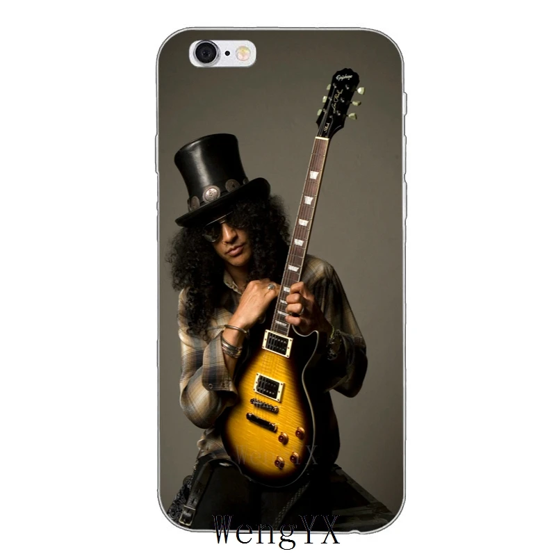 Мягкий Тонкий силиконовый чехол для телефона с гитарами rock music Slash iPhone 4 4s 5 5s 5c SE 6 6s