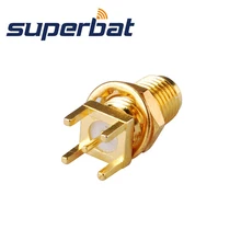 Superbat 10 шт. SMA разъем Женский через отверстие переборка с гайкой pcb крепления