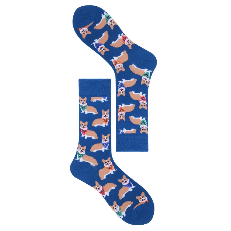 Веселые крутые мужские носки в стиле Харадзюку, хип-хоп, большие размеры, смешные мужские носки, скейтборд, живопись, Calcetines Homme Divertid - Цвет: 6