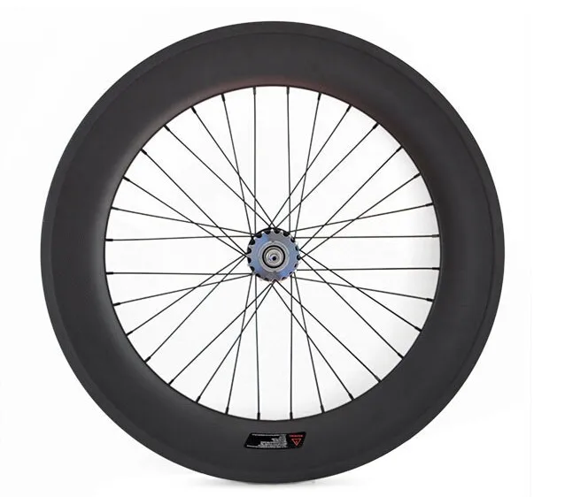 Flash Deal Fatory Cheap Carbon Fixed Gear Track Wheel 88MM Clincher or Tubular Wheels Carbon Track and Field Bicycle Wheel 2