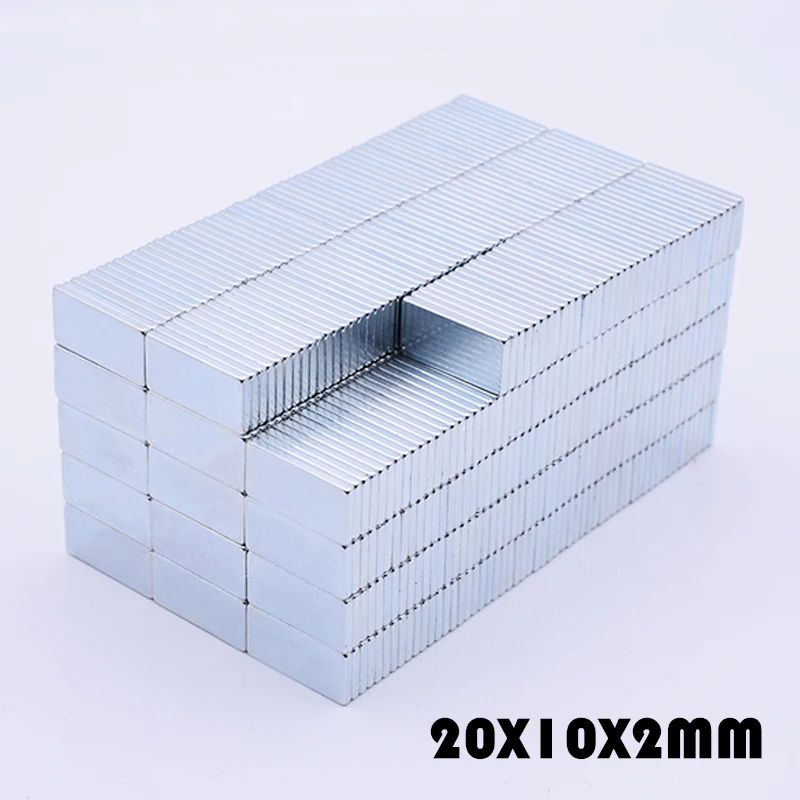 

20Pcs 20x10x2mm Neodymium Magnet Super Powerful Block Permanent N35 NdFeB Strong Cuboid Magnetic Magnets 20mmx10mmx2mm