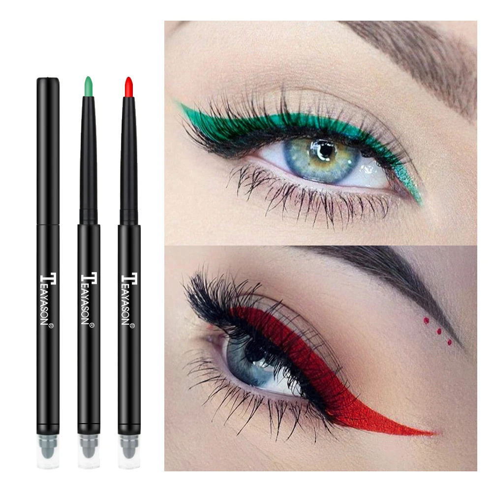 Цветной карандаш-подводка для глаз с двойной головкой, стойкая Водостойкая Подводка для глаз, стойкая к размазыванию, косметическая Косметическая ручка для макияжа TSLM2
