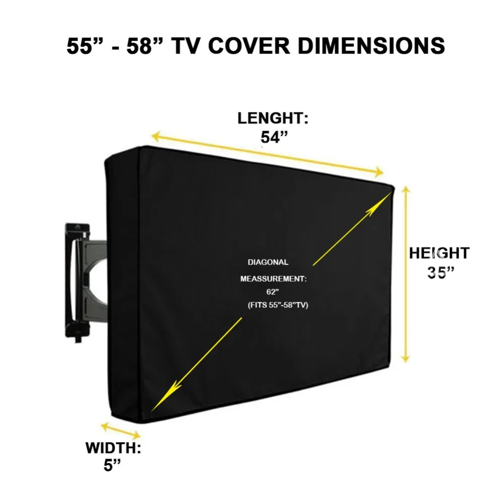 Новейший уличный ТВ чехол для воды и пыли подходит для большинства телевизоров Водонепроницаемый Открытый Чехол для телевизора - Цвет: 55-58inch