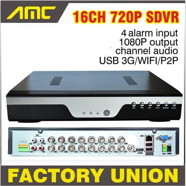 

BEST SDVR HVR NVR 16CH 720P SDVR Recorder H.264 Network CCTV 16 Channel Real time Recording support HDMI output