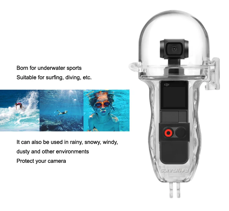 Sunnylife OSMO Карманный водонепроницаемый чехол для использования под водой 60 м чехол для дайвинга защитный корпус для дайвинга для DJI OSMO карманные аксессуары