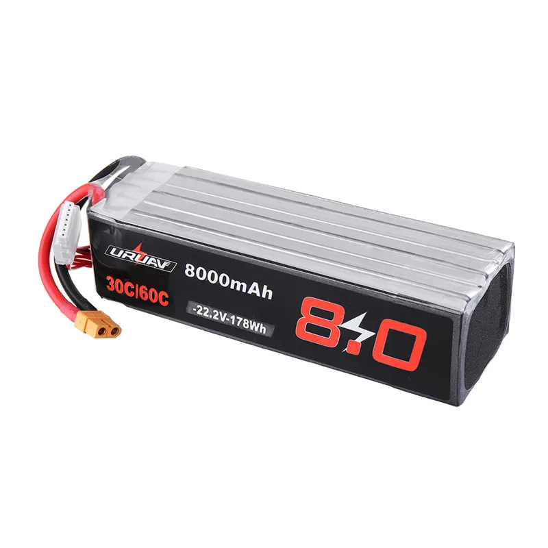 URUAV 30/60C 6 S XT60 Plug 22,2 V 8000 mAh литий-полимерный Батарея для Квадрокоптер с дистанционным управлением Дрон квадкоптер с управлением с видом от первого лица запасные Запчасти аксессуары "сделай сам"