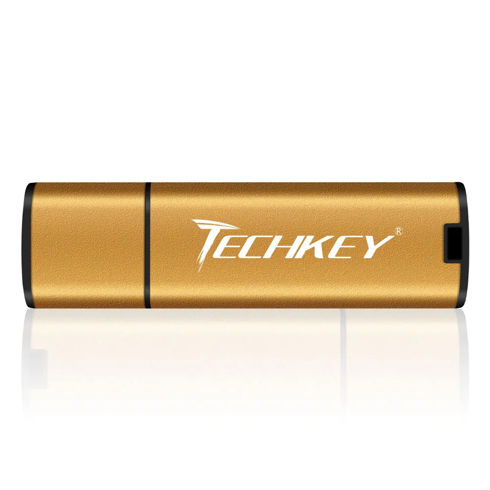 Techkey usb флеш-накопитель 32 ГБ, флеш-накопитель 64 ГБ, 16 ГБ, 8 ГБ, 4 Гб, цветной флеш-диск, usb-накопитель, высокоскоростная карта памяти - Цвет: gold