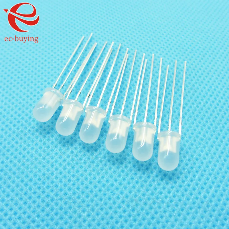 Laliva 3mm LED Bi-Color Diffused Red Emerald-Green Non-Polar Round Light Emitting Diode Dual FoggyTwo Plug-in DIY Kit 100pcs //lot