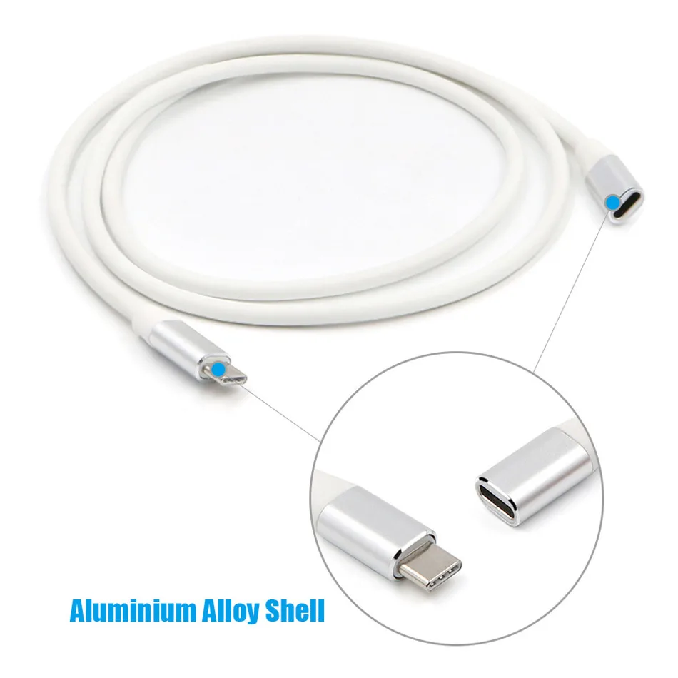 USB C к USB C кабель-удлинитель Тип C адаптер «Папа-мама» для Macbook 1 м USB 3,1 зарядный кабель для телефона Lightning