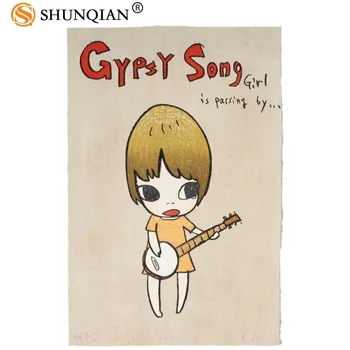 

New Arrival yoshitomo nara poster Cartoon Silk Poster custom posters for kids more size 27x40cm 30x45cm 40x60cm 50x75cm 60x90cm