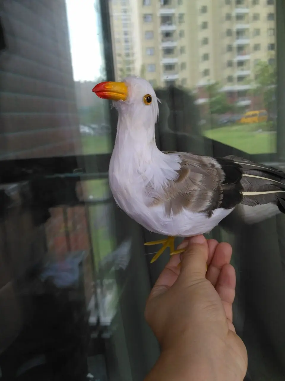 

standing simulation Seagull toy plastic&feather seagull bird gift about 25x18cm