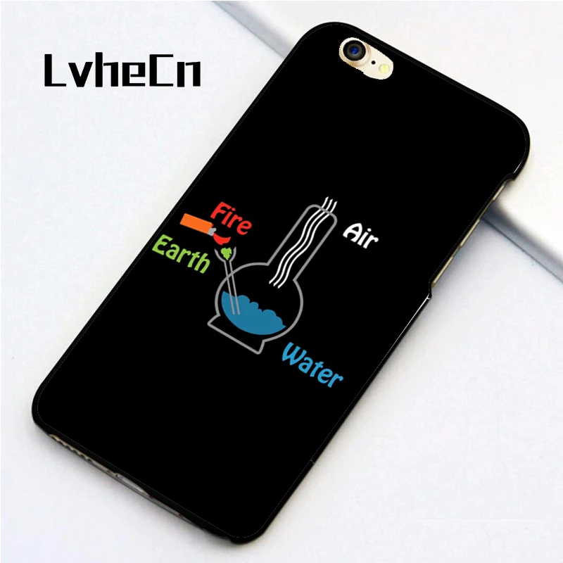 

LvheCn 5 5S SE phone cover cases for iphone 6 6S 7 8 Plus X back skin shell FUNNY WEED ELEMENTS