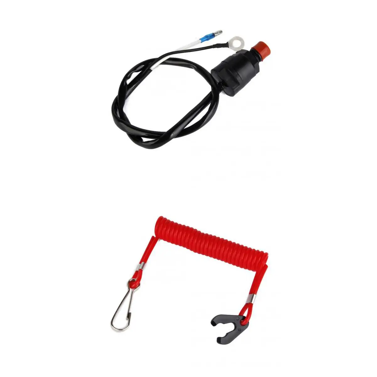 Motorboat Outboard Engine Ignition Starter Key Switch & Stop Tether Cord for Kayak Canoe Rafting Surf Surfing Rowing Boat Access