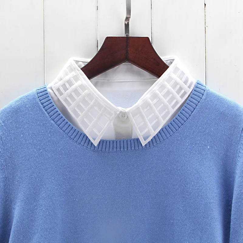 

Nep kraag Embroidery Chiffon Women Fake Shirt Collar Necklace Detachable Lapel Shirt faux col chemisier femme kraagje nep dames