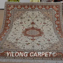 Yilong 8'x10' ковры ручной работы из искусственного шелка розовые изысканные шерстяные восточные шелковые ковры(1341