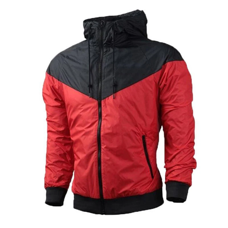 Prix 2019 automne mode hommes coupe vent veste Fitness vêtements de course étudiant décontracté revers ample veste à capuche