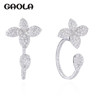 

GAOLA New Luxury Clear Cubic Zircon Flower Shape Dangle Earrings Women Fashion Jewelry GLE8000