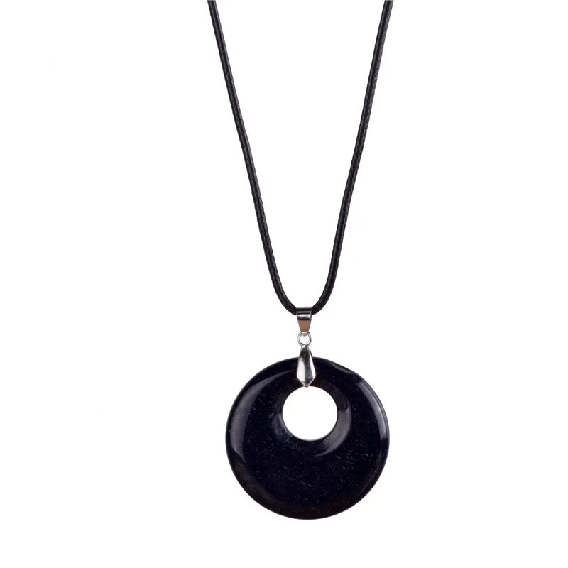 2017 Hot Sale Natural black onyx necklace carnelian howlite Healing Crystal Reiki Chakra Dowsing Stone Pendant For Men jewelry