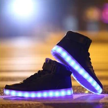 Hot Men&Womens Led Lights casual Shoes High Tops Leisure Simulation Chaussure Femme Usb Con Luz Lumineuse zapatillas led hombre