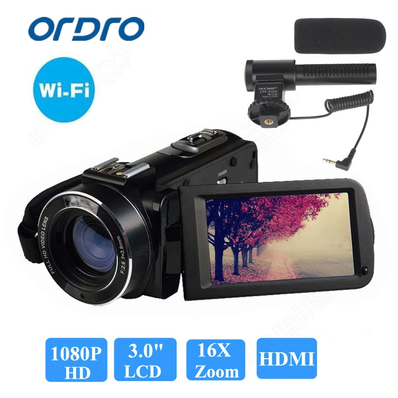 Cashback Chance of  Ordro HDV-Z20 WIFI 1080P Full HD Digital Video Camera Camcorder 24MP 16X Zoom Recoding 3.0" LCD Scr