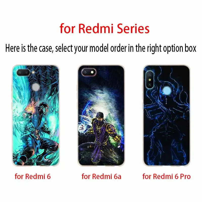 Модный мягкий ТПУ чехол Mortal Kombat для Xiaomi Redmi 9a 8a 7a 6a 5a Note 9 8 7 6 5 Pro 8t y3|Бамперы| |