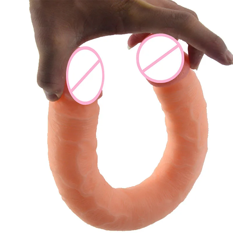 Big Huge Dildo 2 Heads Realistic Dildos Soft Flexible Long Penis Male Female Anal Plug Adult Sextoys Sex Product
