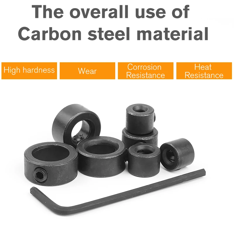 

7pcs 3/4/5/6/8/10 / 12mm Drill Depth Retaining Ring Ring Locating Pin Hex Wrench Kit Round Woodworking Screw Clamp Drill Bit