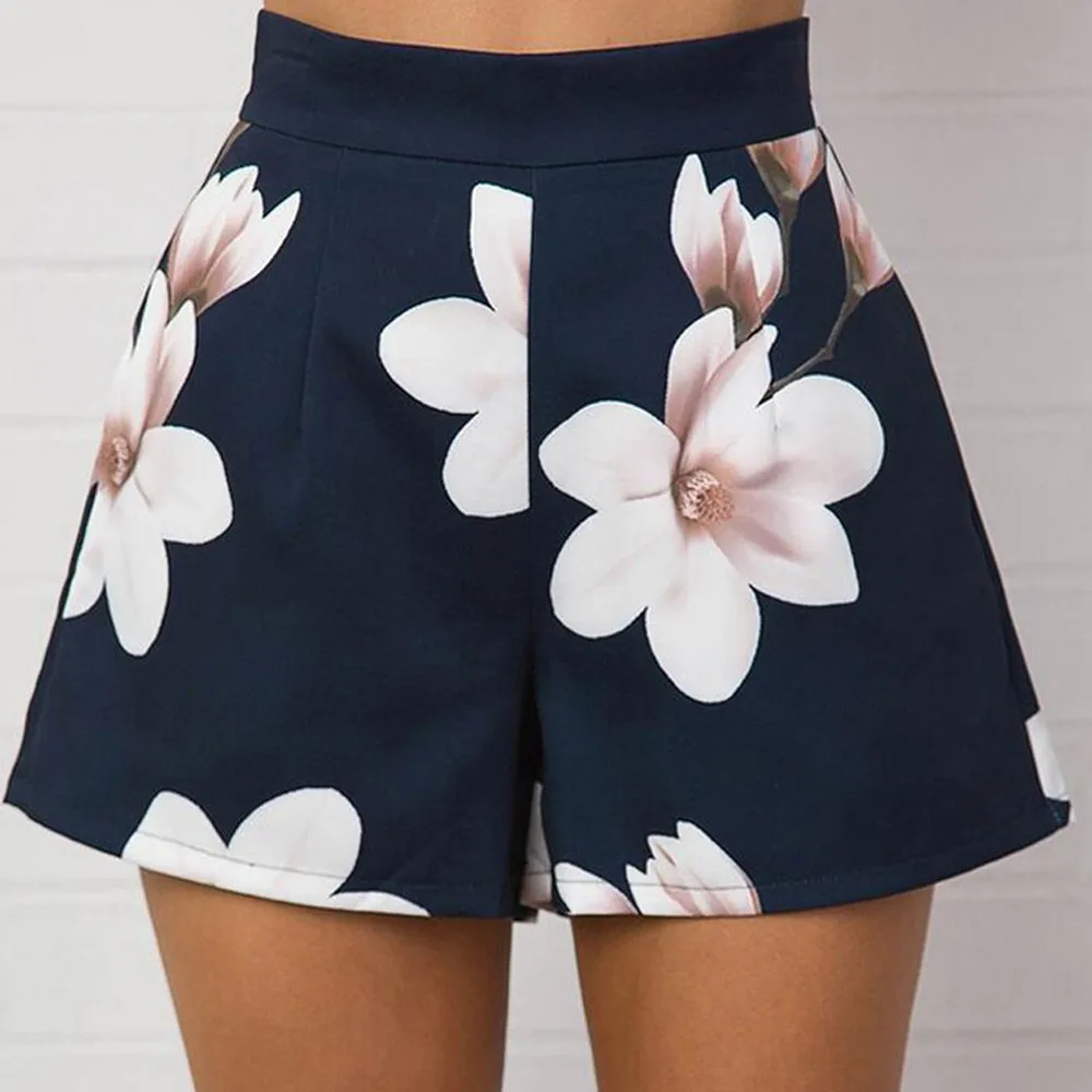 Summer Women Short Pants Causal Comfortable Daily High Waist Print