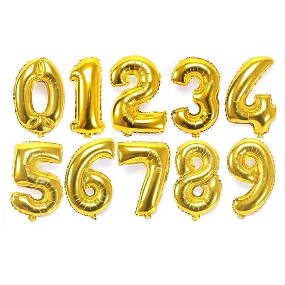 

32 inch Number balloons Baby Shower Helium Foil ballon Gold Silver Pink Red Blue Digit Globos Birthday Party Wedding balloon