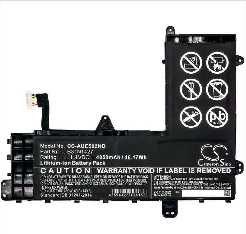 

Cameron Sino 4050mah battery for ASUS E502M Eeebook E502MA-XX0078T EeeBook E502MA-XX0079B 0B200-01430000 B31N1427
