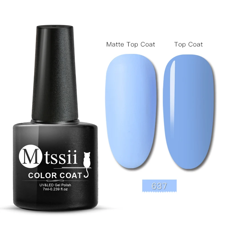 Mtssii 7ml Gel Nail Polish Matte Color Soak Off Matte Top Coat Nail Art Gel Varnish Manicure lacquer Semi Permanent Nail Gel - Color: FFW2346