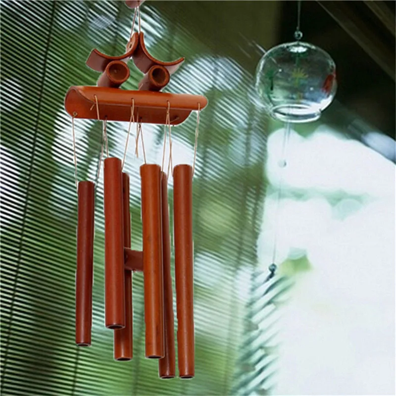 60 см 6 Bamboos ветер Chime Windchime Fenshui открытый сад украшение для двора висячие украшения Декор для дома, магазина подарок