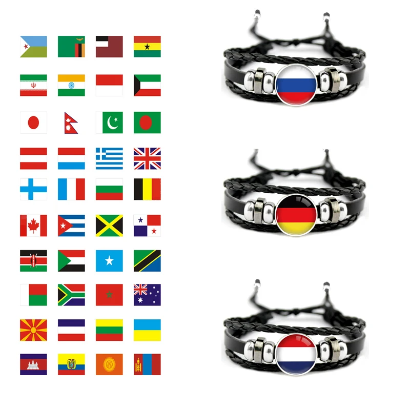 

Panama Paraguay Austria Egypt United Kingdom Australia Iran Chile Aruba France Japan South Korea England Flag Men Women Bracelet