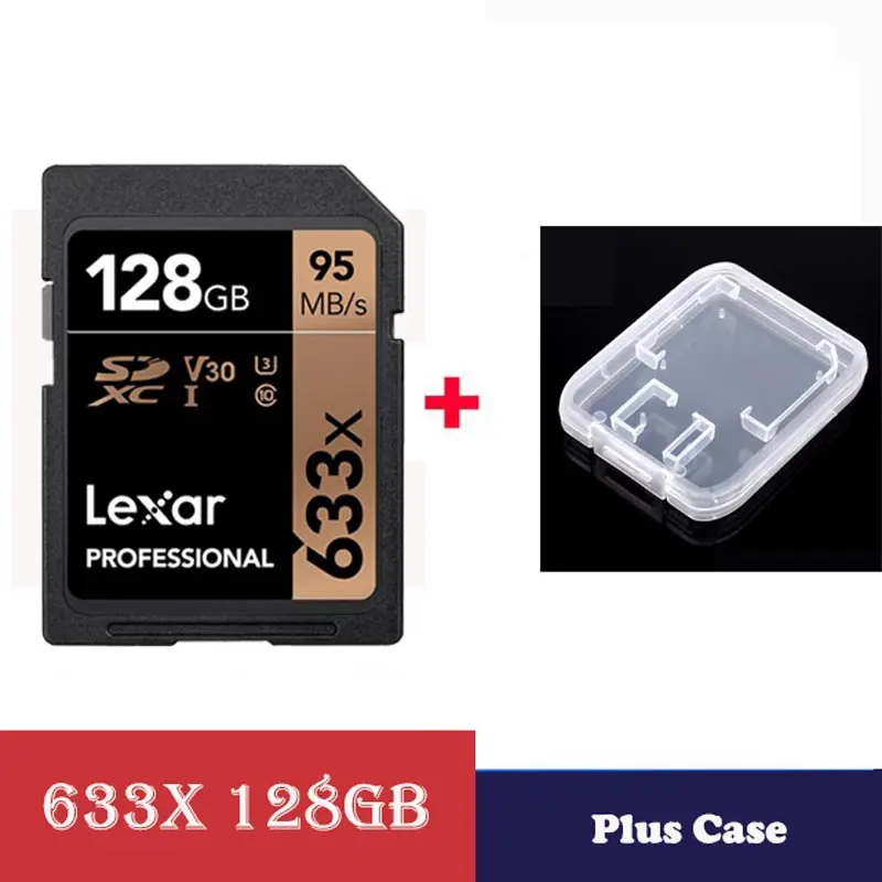 Lexar sd-карта 128 GB 633x SDXC карт sd карты s 128 GB 95 МБ/с. профессиональные карты памяти Class 10 для цифровой зеркальной/HD Камера - Емкость: 633X-128G-Case