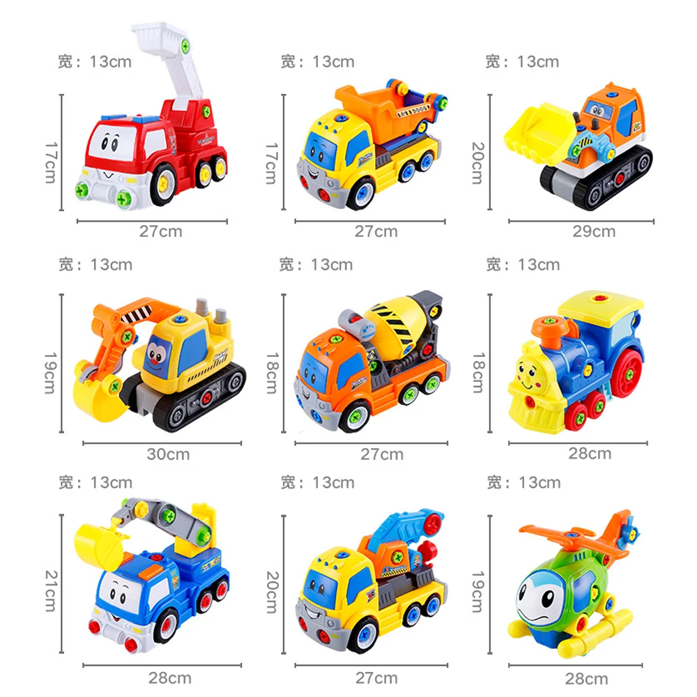 DIY Demontage Montage Auto Modell Bausteine Spielzeug Frühe Pädagogische für Kinder Kids Bau Fahrzeug Dicast Modell