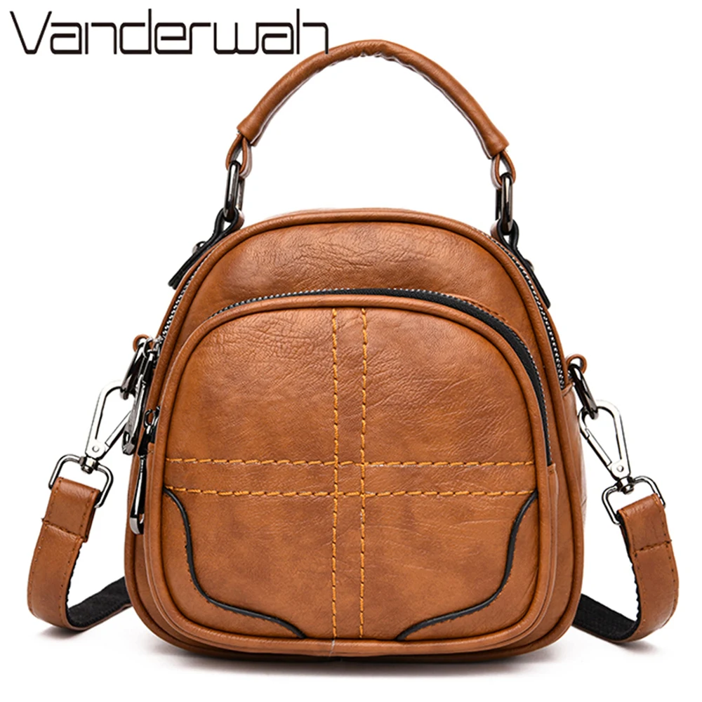 

Designer 3 in 1 Women Backpack Female Leather Luxury Shoulder Crossbody Bags for Women Multifunction Bag Small Tote Sac A Dos