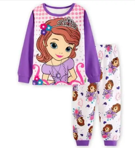 Дети девочки Повседневное хлопок домашний пижамный комплект для детей с героями мультфильмов, Длинные рукава Пижама, комплект одежды для девочек, высокое качество пижамный комплект - Color: Model 1